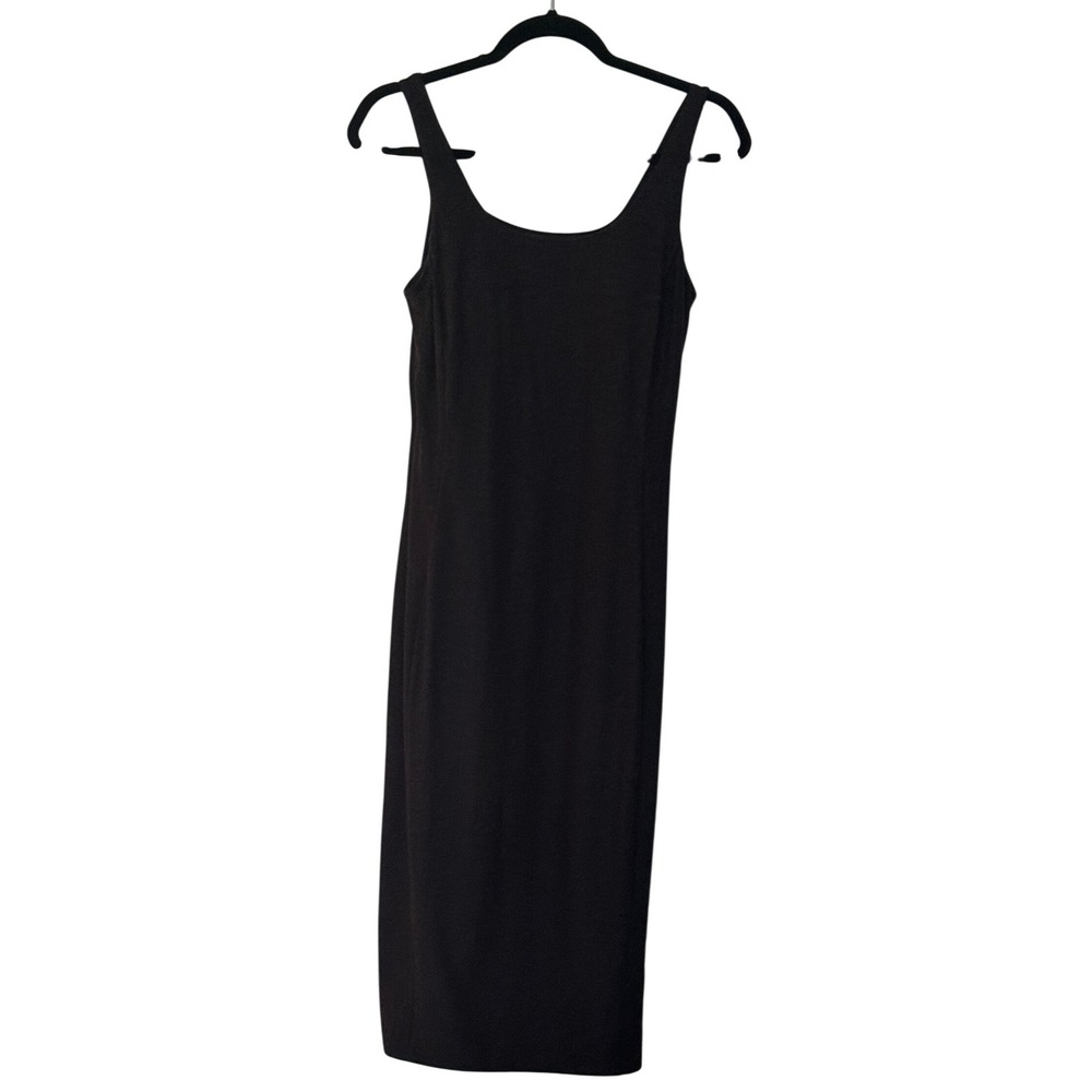 FLX Travel Leisure Dress Black Heather Scoop Neck Midi Tank Womens Small NWT